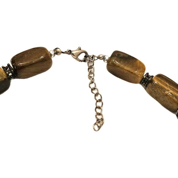 Vintage Tiger’s Eye Gemstone Large Beaded Necklace - Picture 2 of 3